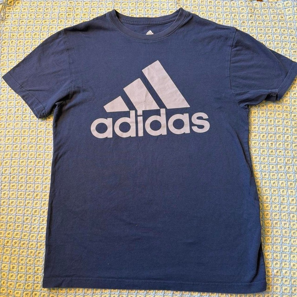 Adidas Golf Mens Navy Blue Logo Graphic T-Shirt Small Cotton Short Sleeve Tee